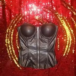 Faux leather corset